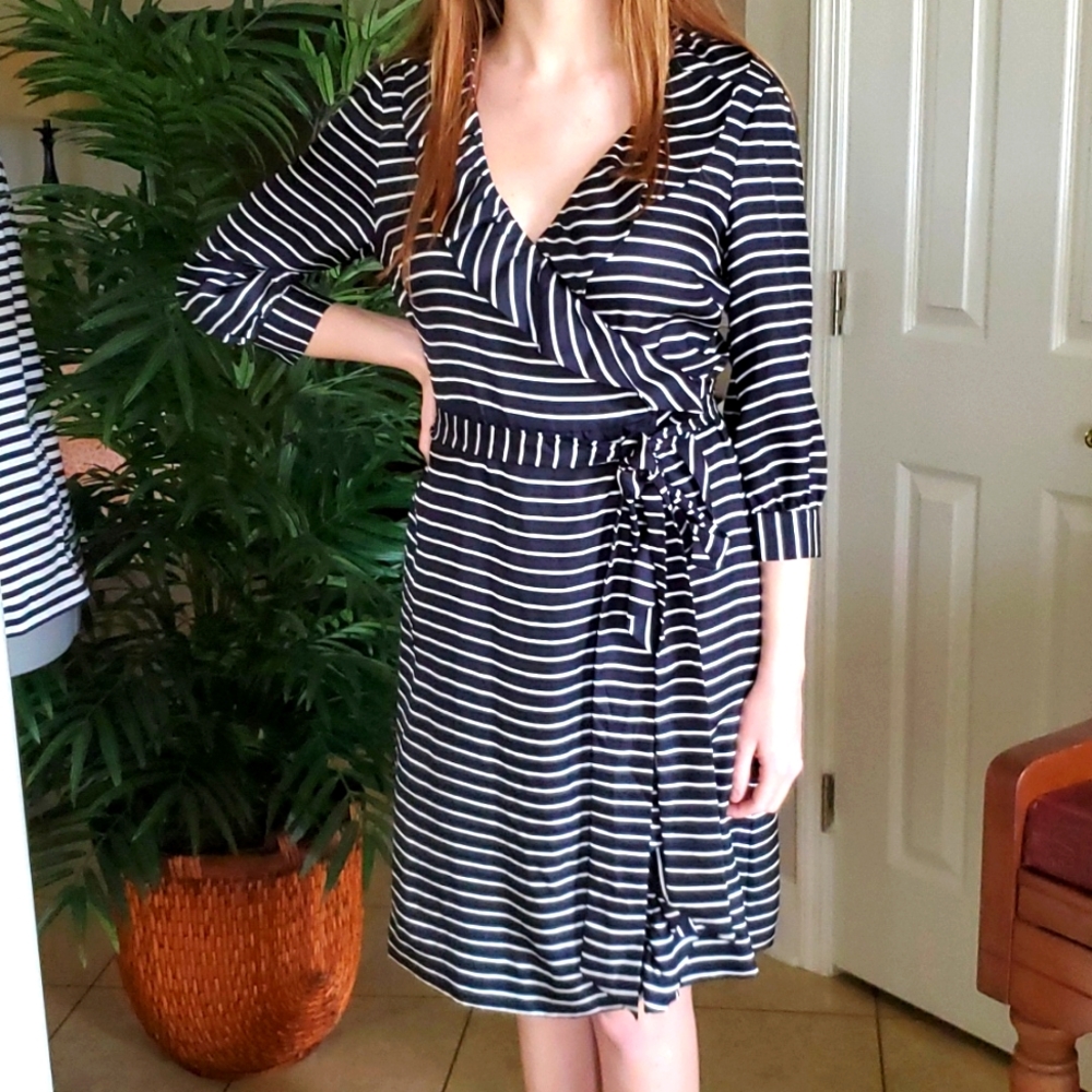 Kate Spade Daniella Striped Wrap Dress size 4